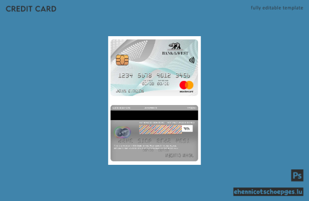 USA Bank of the West Bank Mastercard Beispielvorschau
